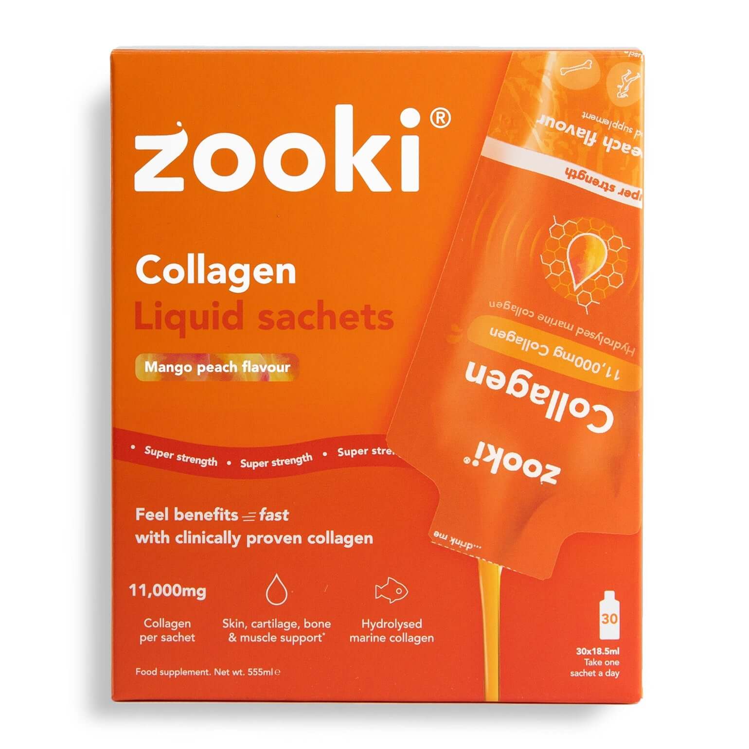 Collagène Super Strength 11000mg - Mangue Pêche - ZOOKI